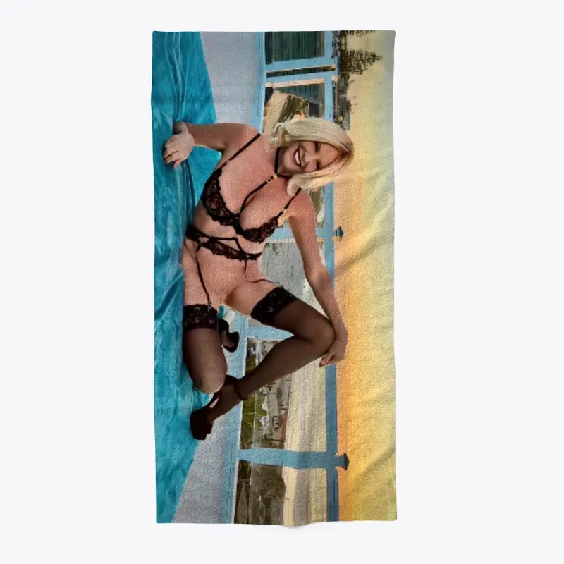 Panties Off Sunset Deck Beach Towel